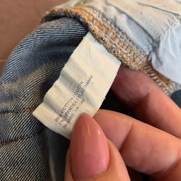 Gap Womens 8 Denim Jeans Blue Straight Crop Cuffed Low Rise Medium Wash Stretch - Picture 16 of 16